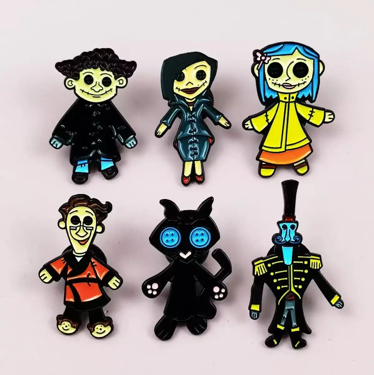 6pcs Horror characters Door Badge Alloy Accessories Pin Clothing Backpack Jewelry Enamel Pin Brooches Pines Lapel Pins Badges