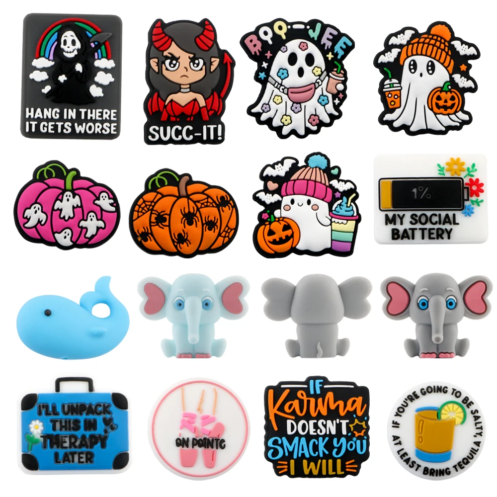 5/10pcs New Cartoon Animals Silicone Focal Beads Halloween Series For Jewelry Making DIY Keychain Bracelet Jewelry Accessories