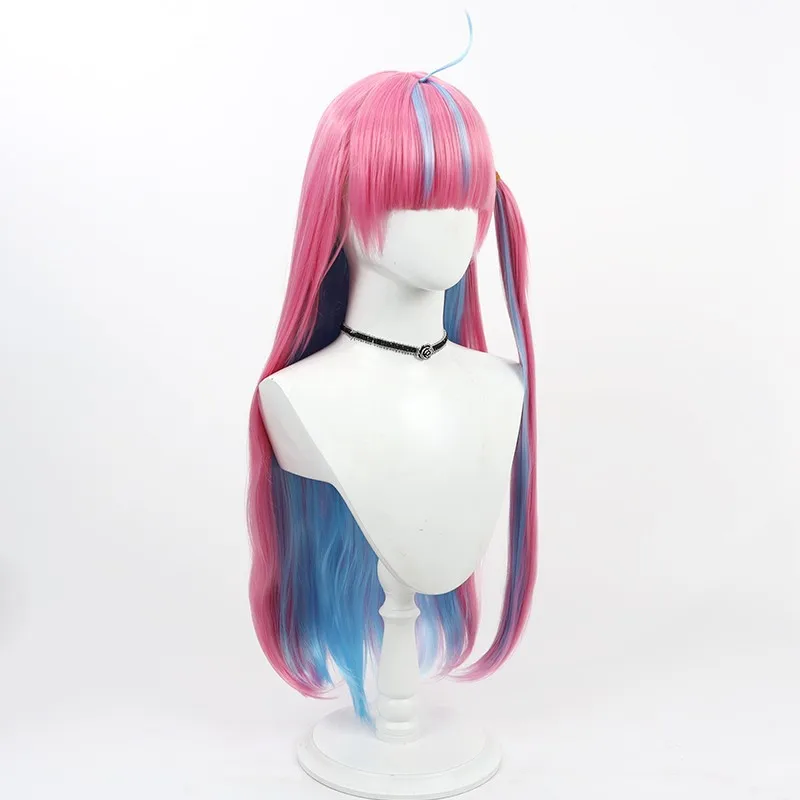 Hololive VTuber Minato Aqua peruca cosplay integrada longa pequena trança presente de Halloween