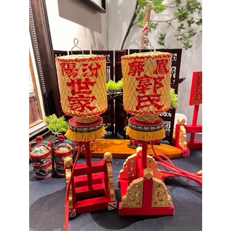 Small tall lanterns, bamboo woven oil-paper lantern ornaments, are for creative purposes