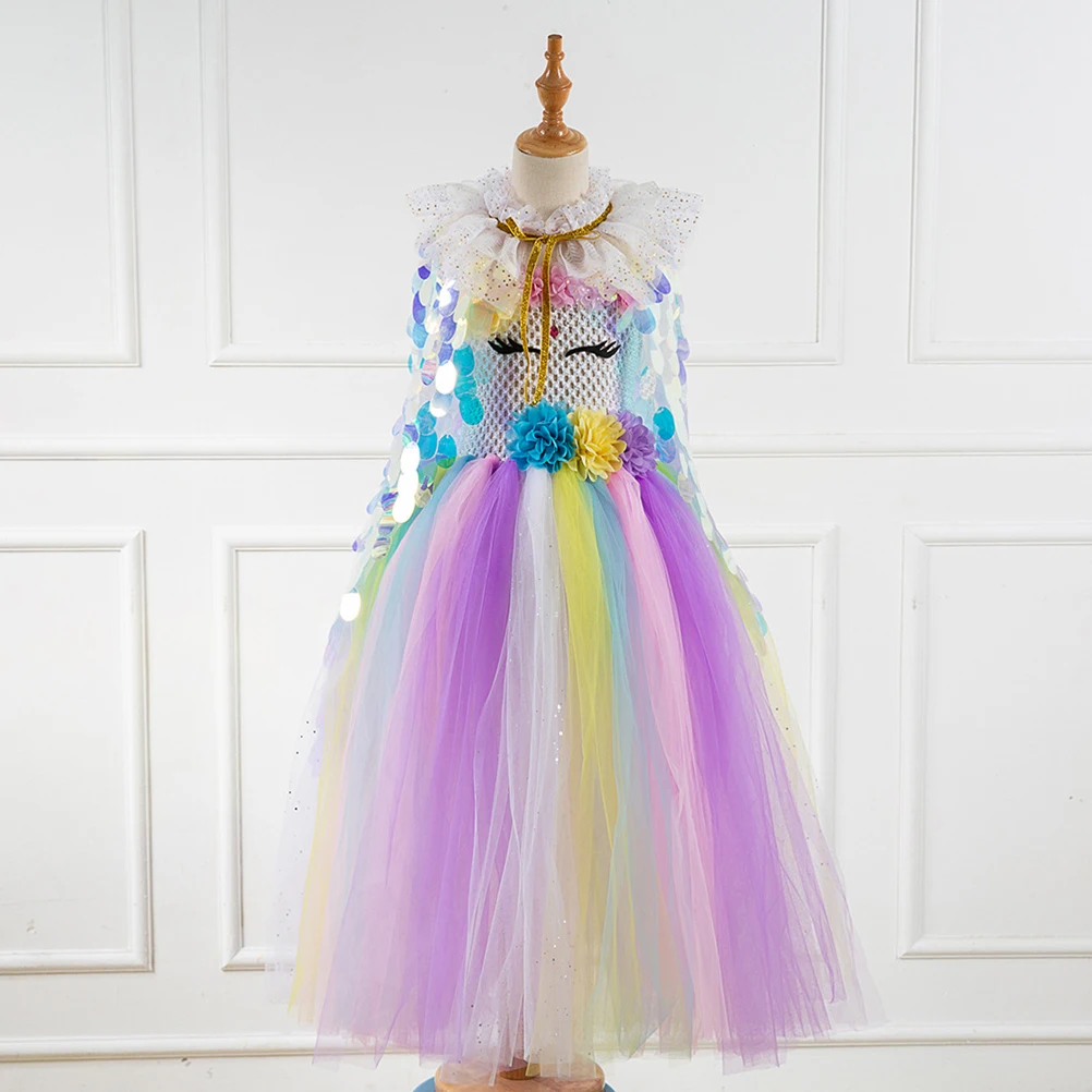 

Princess Cloak Cape for Kids Pearlescent Fancy Cosplay Lightweight Durable Halloween Costume Parties Stage Performance Safe