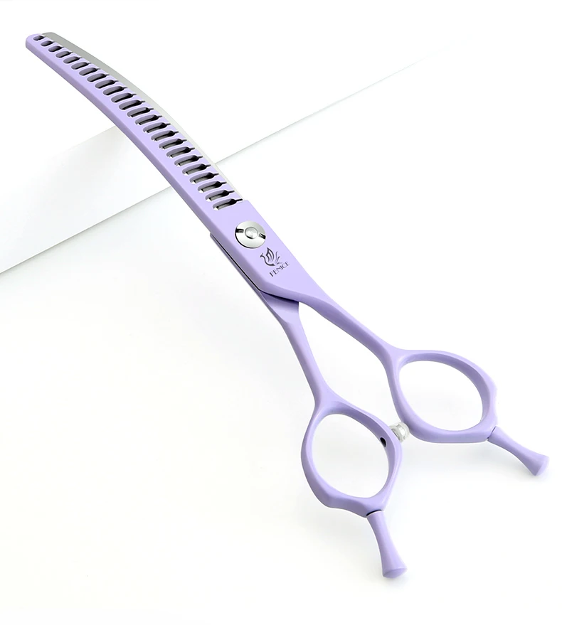 Fenice Dog Beauty Schere, bunt, 6,5/7/7,5 Zoll, JP440C, professionelle Hundepflegeschere, gebogen, dünnere Chunker-Schere – Detail 16