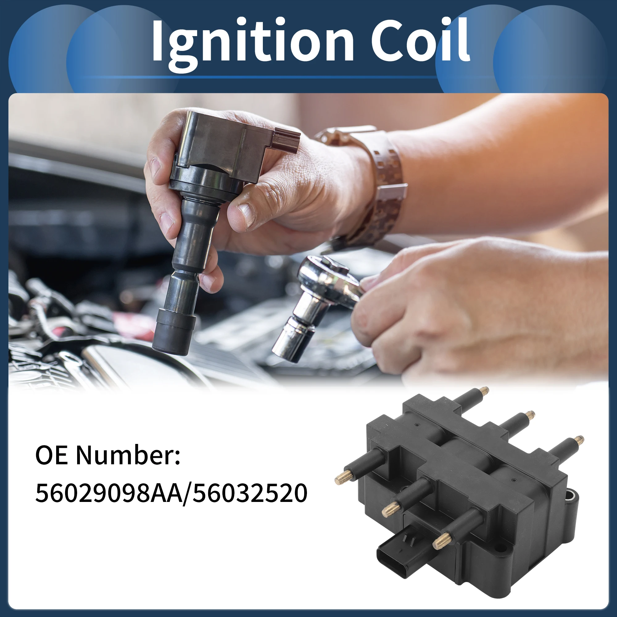 

UXCELL Ignition Coil Ignition Coil Pack No.56029098AA for Dodge for Ram 2500 1997-2003