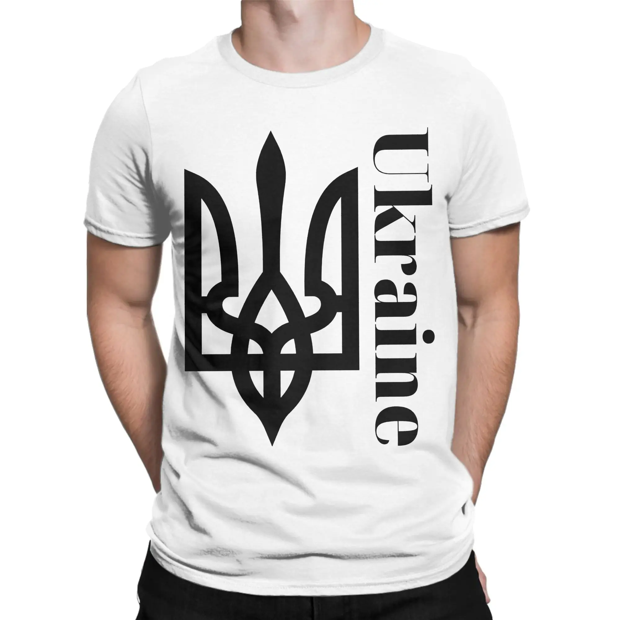 Ukraine Coas Of Arms Symbol T-Shirt Summer  Y2K Retro T Shirts Cotton Leisure Tshirt For Men Loose Clothing