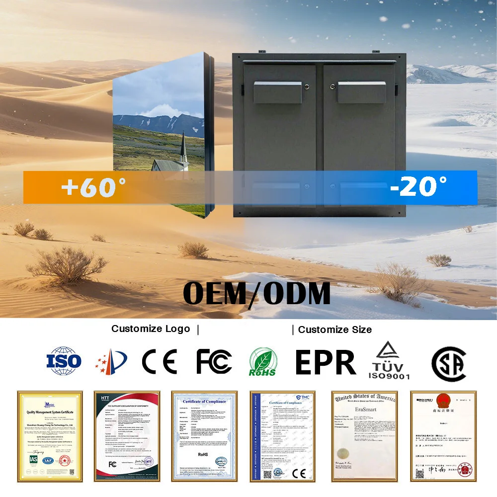 تخصيص في الهواء الطلق مقاوم للماء لافتات رقمية مزدوجة الجوانب P2 P2.5 P3 P4 عرض إعلاني شاشة LED ثابتة خارجية