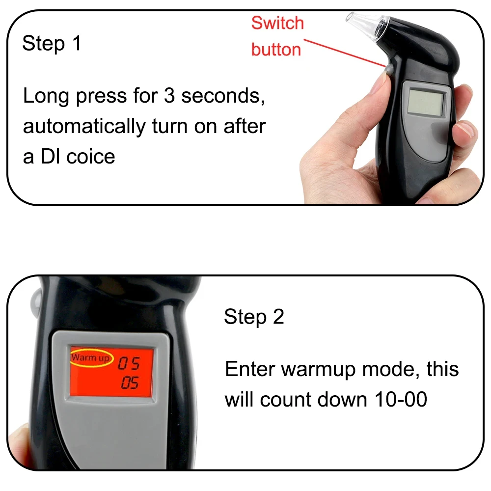 Tragbare Atem Alkohol Tester Handheld Alkoholtester Alcotest Alkohol Test Werkzeuge Hintergrundbeleuchtung Digital Set Auto Zubehör Universal – Detail 3