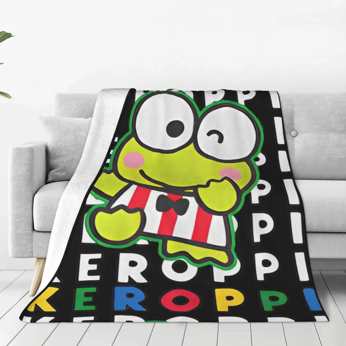 Keroppi Colorblock Name Blankets Quality Warm Soft Throw Blanket Winter Picnic Outdoor Fashion Bedspread