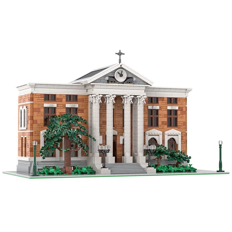 

MOC модульное здание, сцена из фильма, серия будущих часов, модель башни, строительные блоки, сборка, кирпичи, головоломки, игрушки «сделай сам», подарки для детей