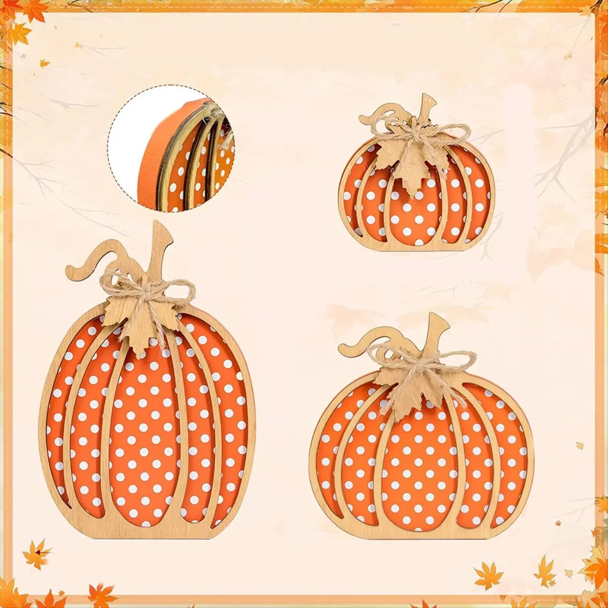 

Осенний декор тыквы, осенние украшения на День Благодарения для дома, деревянный осенний декор тыквы, 3 шт. поделки ручной работы