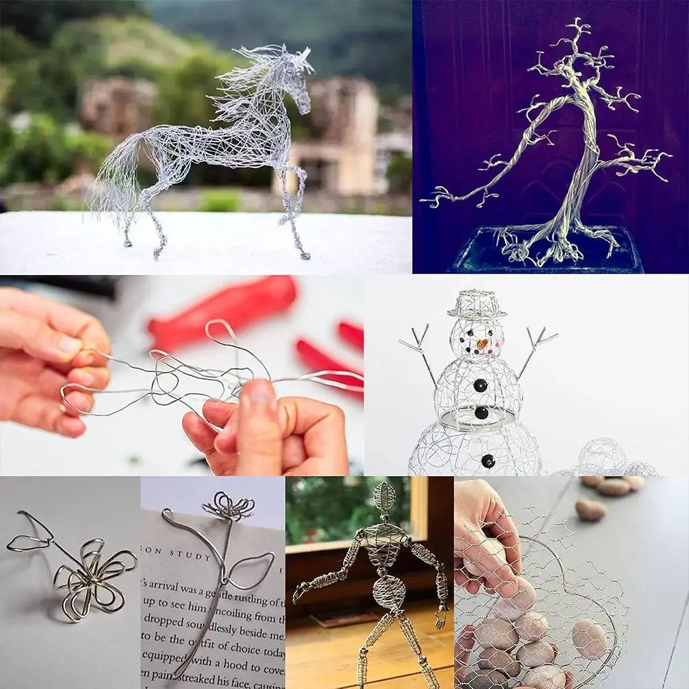 Galvanized Iron Wire Fine Steel Wire Rope Handmade Multi-Purpose Steel Wire Ideal for Crafts DIY Projects Fastening Fixing Up