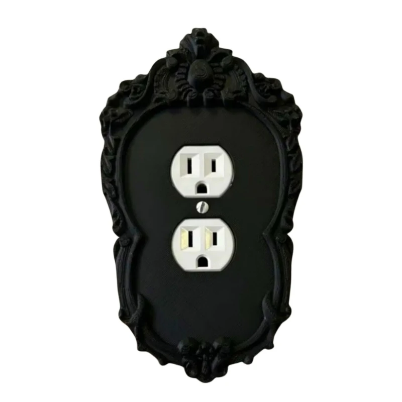 Elegant Black Wall Panel Cover Elegant Gothic Wall Switches Plate Cover Light Weight Plastic Panel For Office Decoration C7AC