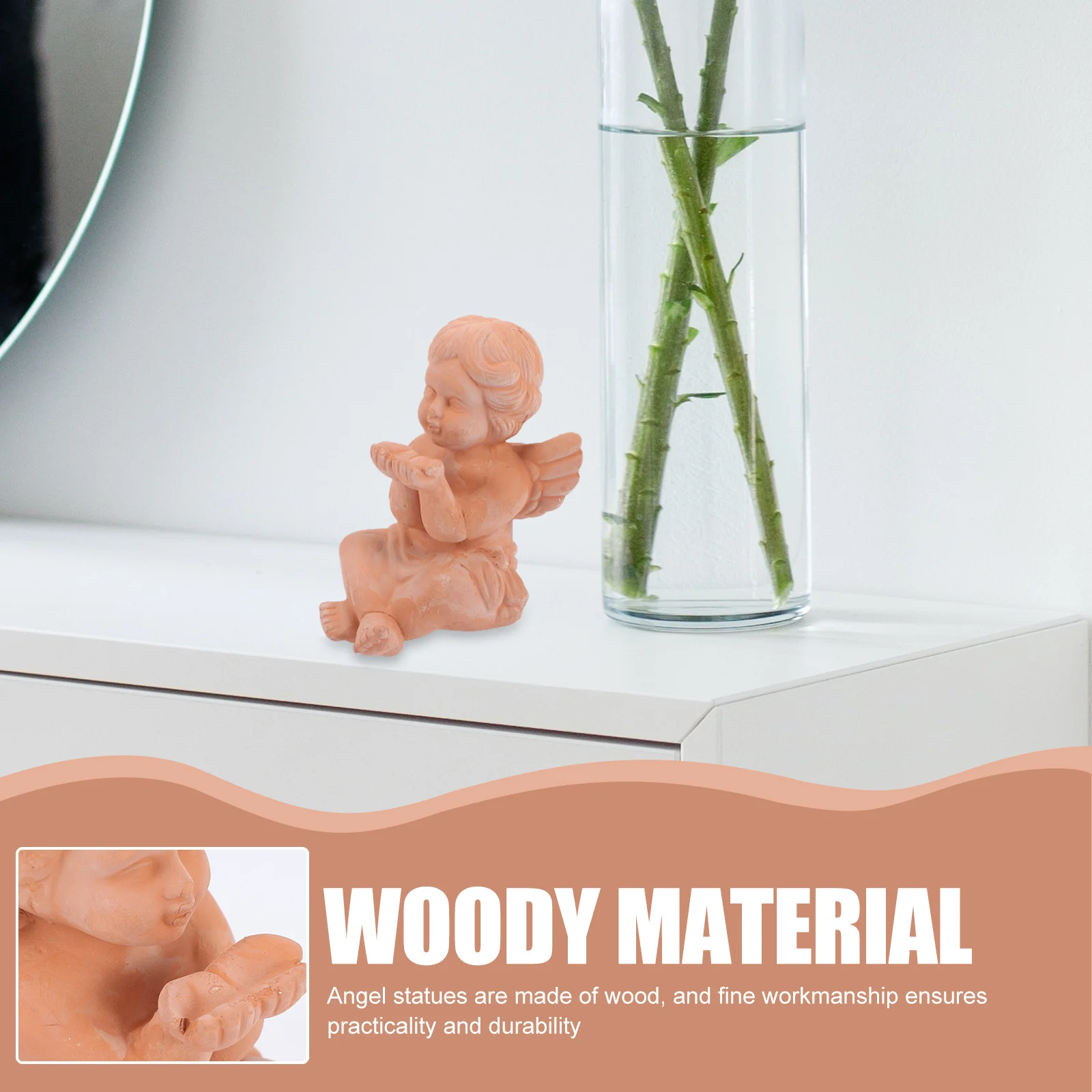 

2 Pcs Flower Pot Angels Statues Garden Decor Memorial Figurine Home Decoration Family