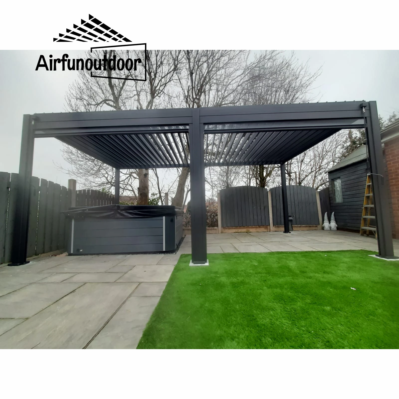 Outdoor Louver Roof System 3X4 Garden Shed Louvre Bioclimatic Aluminium Gazebo Outdoor Louver Roof Electric Pergola