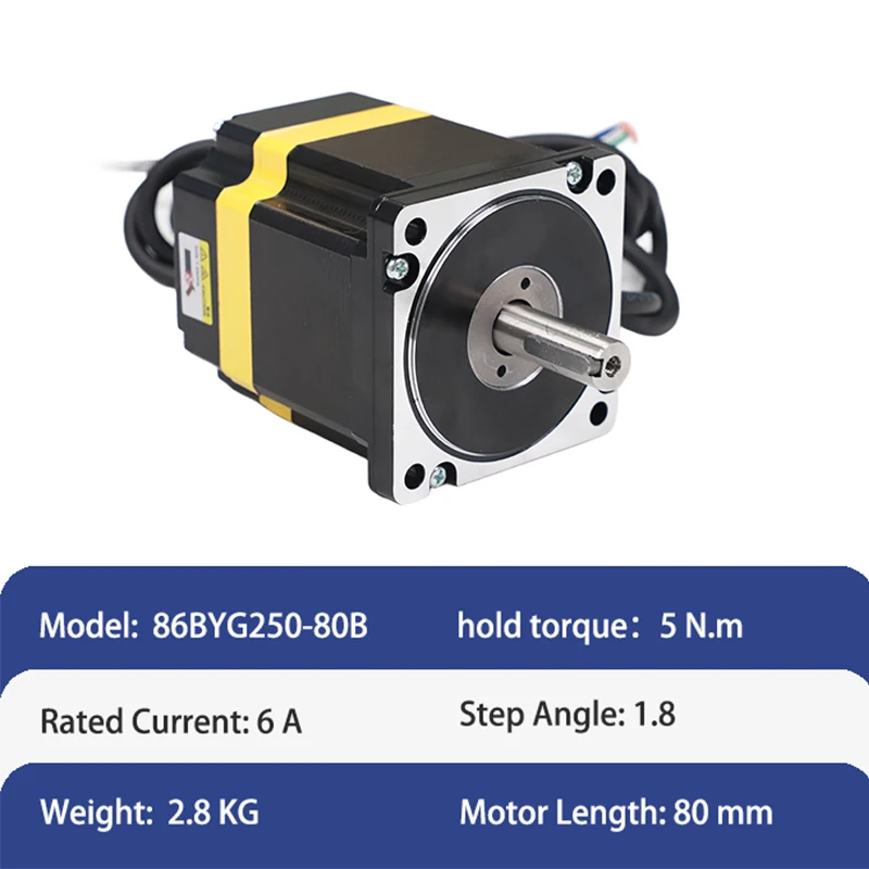 NEMA 34 Closed Loop Hybrid Stepper Motor DC 60V 5N.m Holding Torque 2.8kg Reliable Positioning Encoder Feedback ROHS