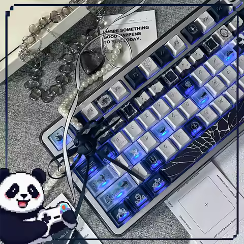 Gothic Style Keycaps Dance Of Ashes Fog Transparent High-End Keyboard Custom Mechanical Keyboard Pc Desktop Accessories Gifts