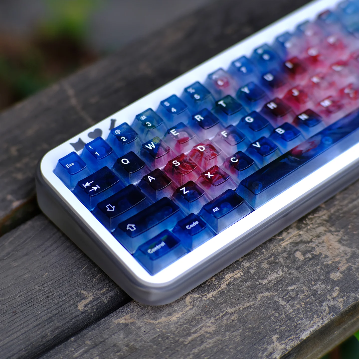 

Blue Rose Theme keycaps 122 keys Cherry profile Transparent PC Keycaps For MX Cherry Mechanical keyboard Kit