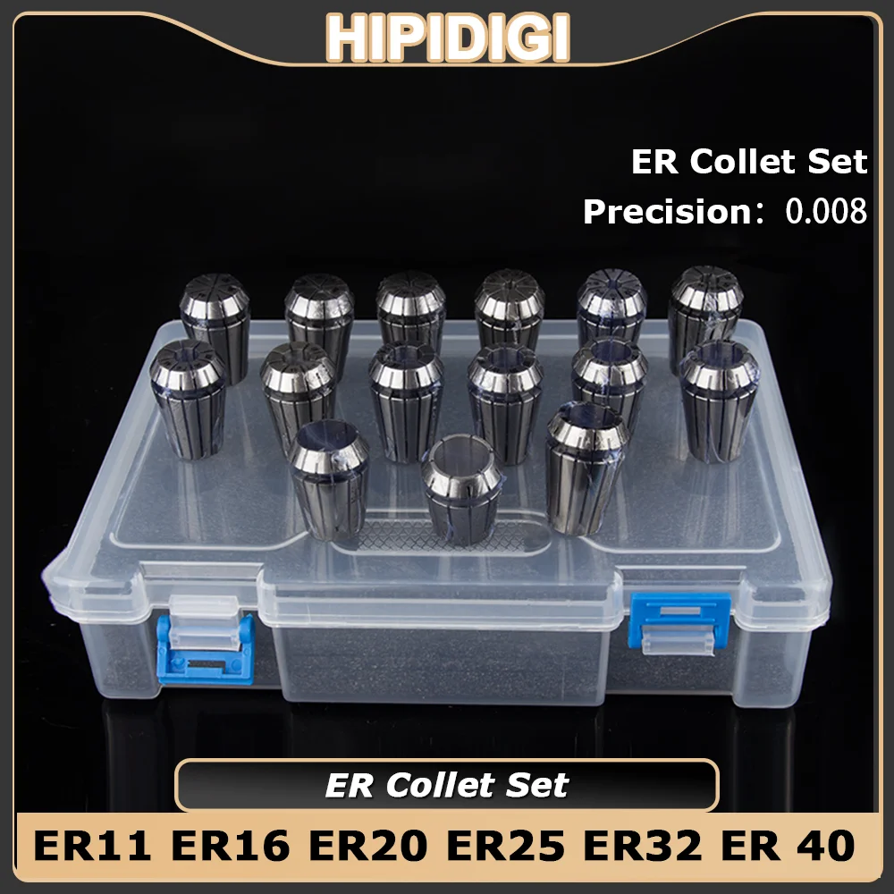 ER Collet Set ER11 ER16 ER20 ER25 ER32 ER40 Collet Chuck High Precision Boxed Collet Set CNC Milling Tool Holder Spring Collet