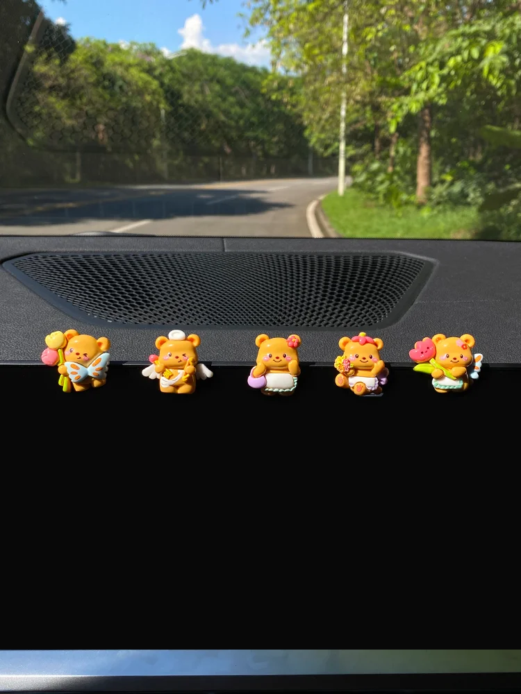 5PCS Butter Bear Car Decoration The Center Console in The Car Rearview Mirror Decoration Creative Cute Girl Decorative Baubles