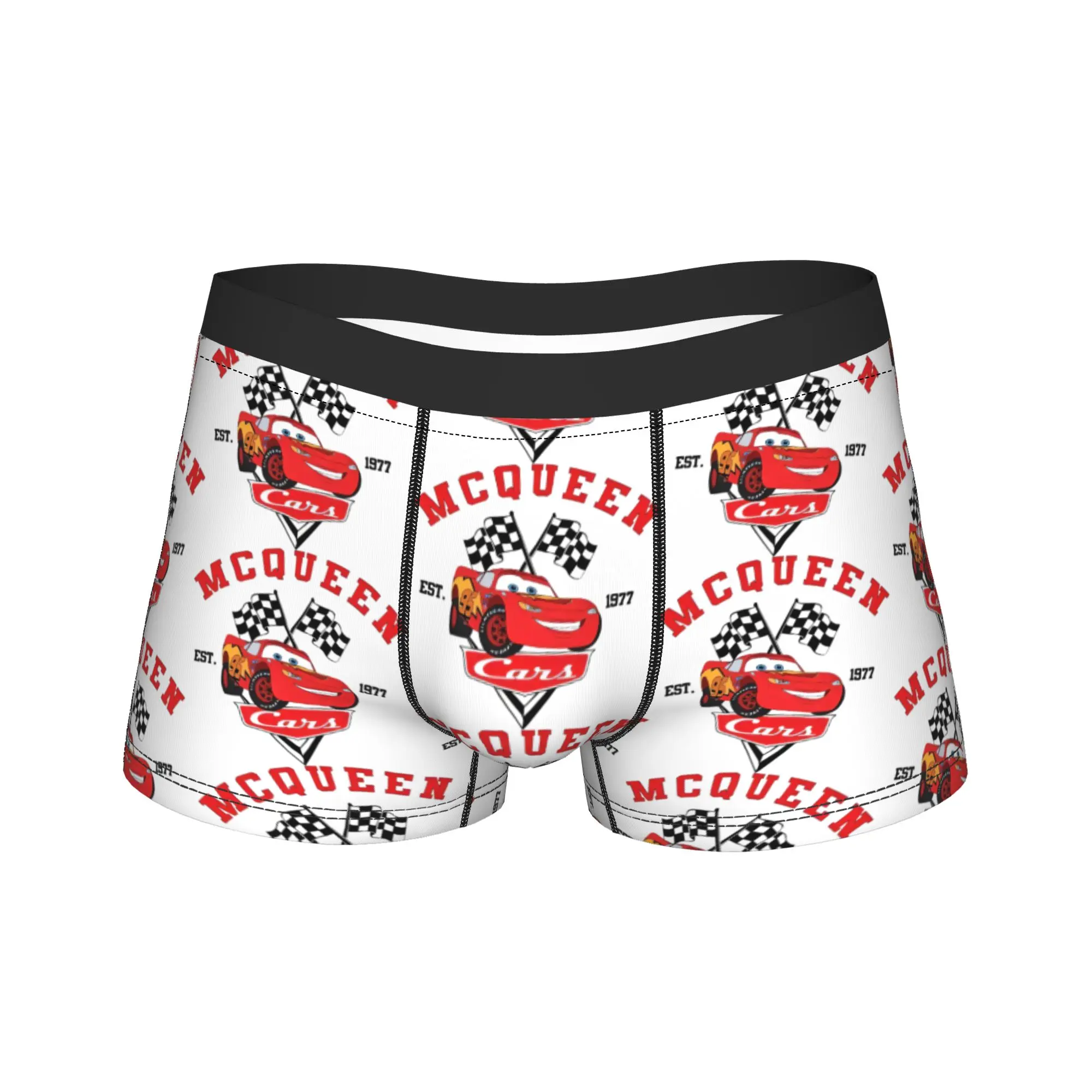 

Lightning McQueen Think Fast Cars Boxer Brief Underwear High Quality Males Classic Trunk Pattern Plus Size Underpants