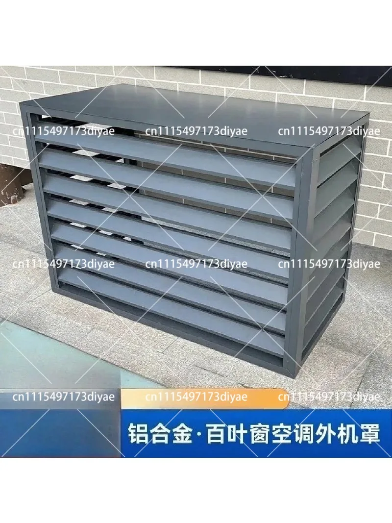 Aluminum Alloy Air Conditioner Outdoor Unit Cover Louvered Protective Rainproof Vent Shield for Electric Manual Operation
