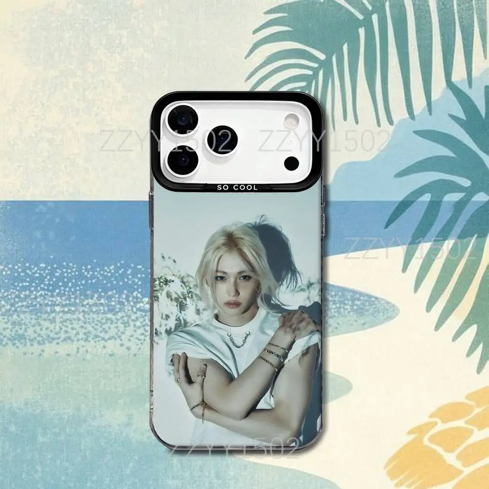 Funda de teléfono F-Felix Lee S-SKZ KARMA para iPhone 17,16,15,14,13,12,X,8,Pro,Max,Plus,SE4,Air,Mini HD negro IMD mate