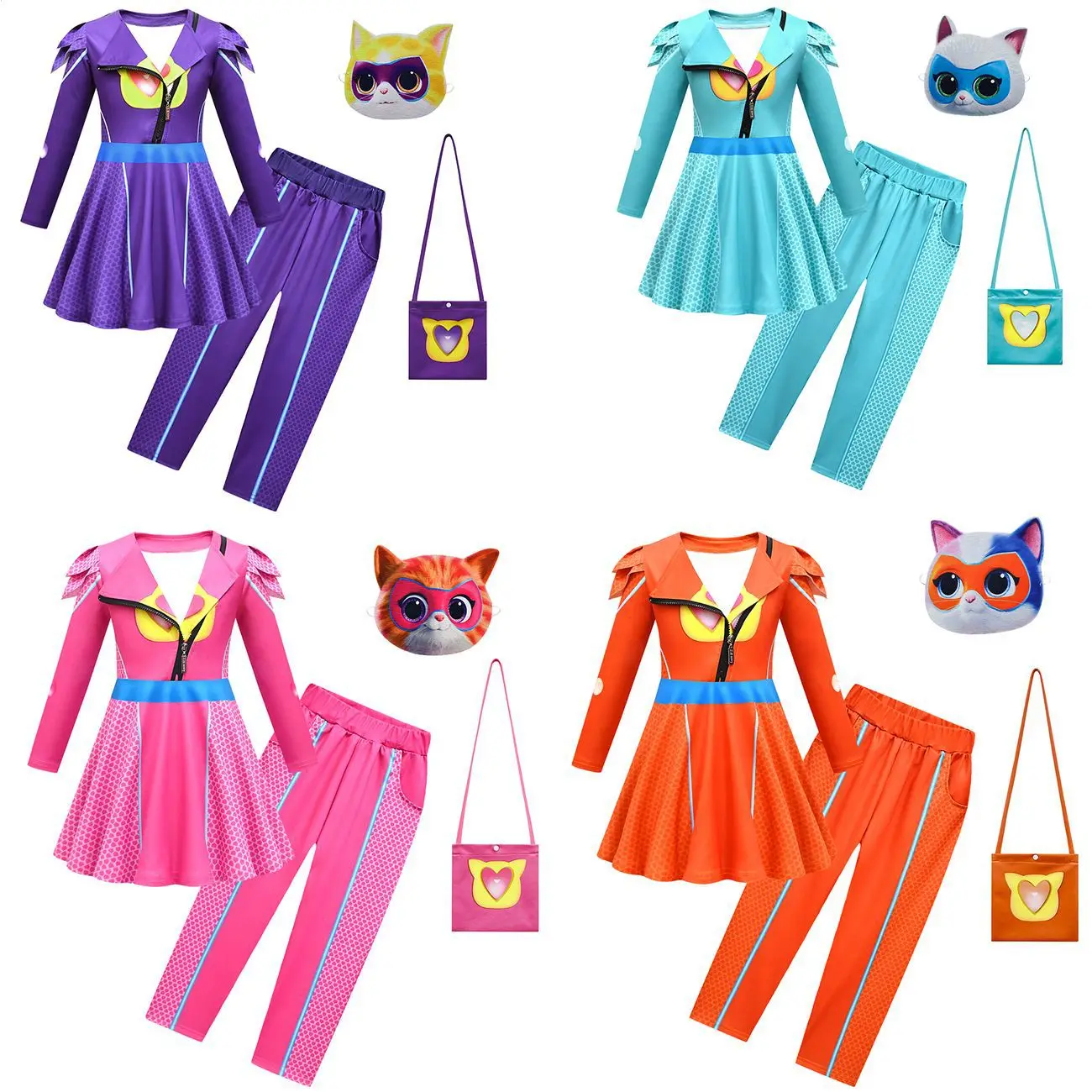 

Cartoon Super Cool Cat Costume Halloween Costumes Cosplay Super Cat Costumes SuperKitties Children's Show Costume for Children