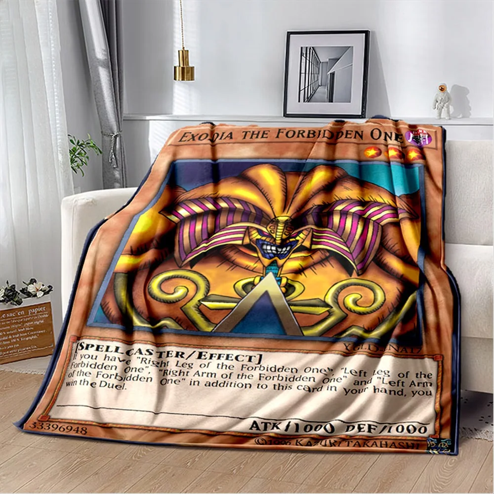 Anime Yu Gi Oh Card Throw Blanket Blue Eyes White Dragon Anime Cartoon Soft Plush Blanket Sofa Bedroom Bedspread Home Decor,Gift