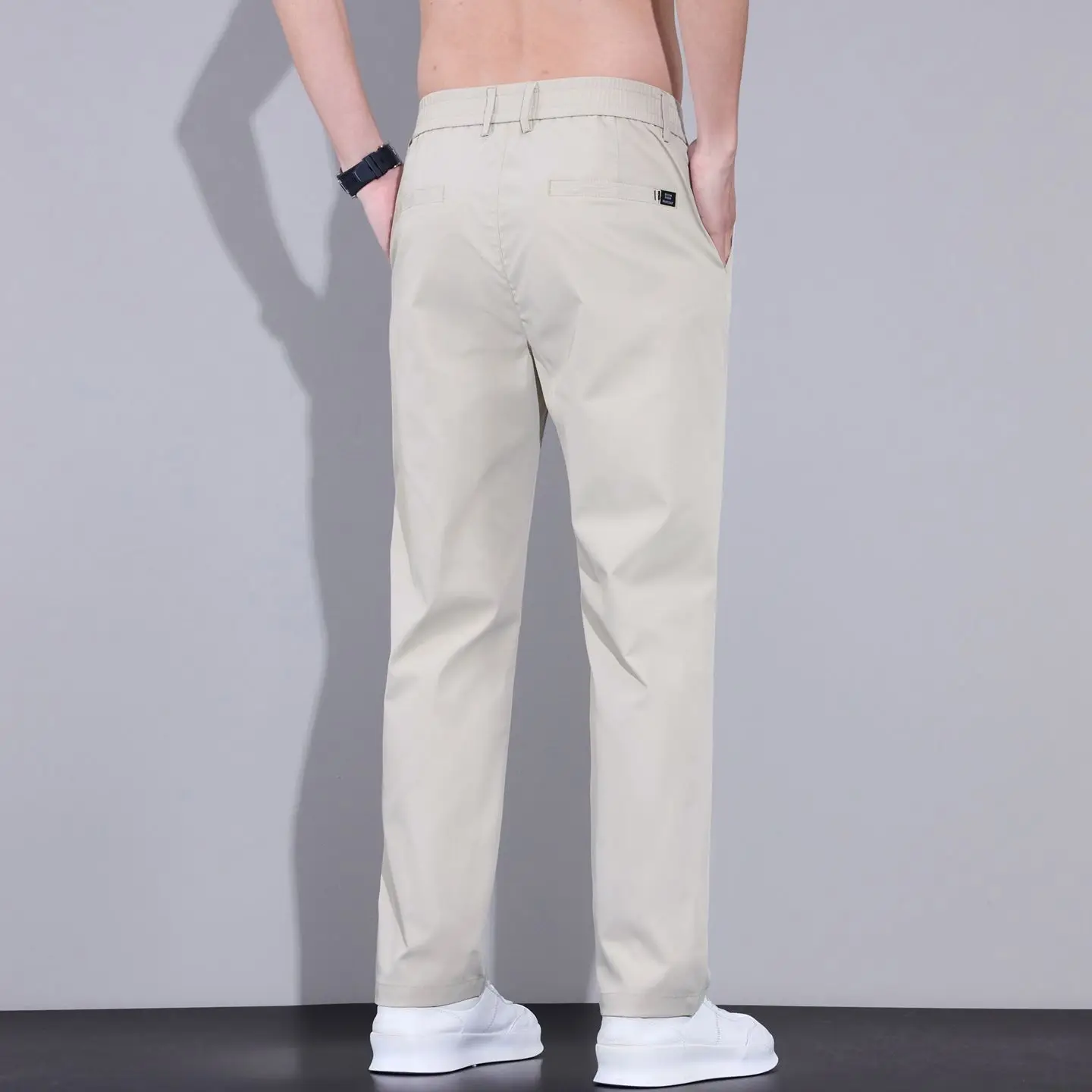 2026 Spring Autumn Business Casual Pants Men's Elastic Loose Breathable Trousers Korean Fashion Straight Pants Streetwear Men