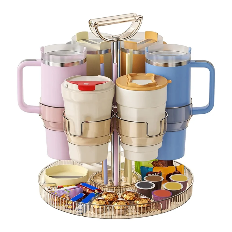 

GYTB-For Stanley Cup 20 Oz/30 Oz/40 Oz Compatible Rotating Water Bottle Organizer, Tumbler Holder For Kitchen Cabinet Storage