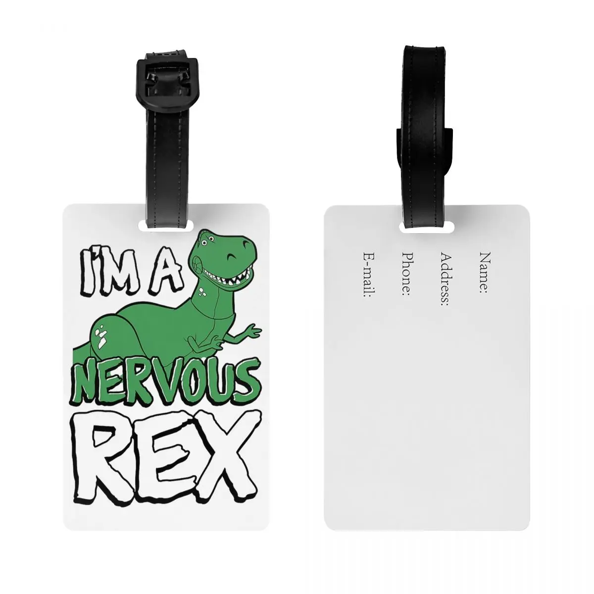 Przywieszka do bagażu Nervous Rex Toy Story Woody Cartoon Holder Baggage Boarding Tags Name ID Address Holder Przywieszka do bagażu Przywieszki do bagażu