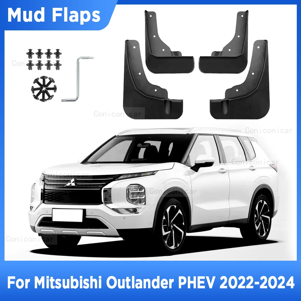 

For Mitsubishi Outlander PHEV 4 MK4 2022-2024 Car Mud Flaps Splash Guard Mudguards MudFlaps Front Rear Fender Auto Accessories