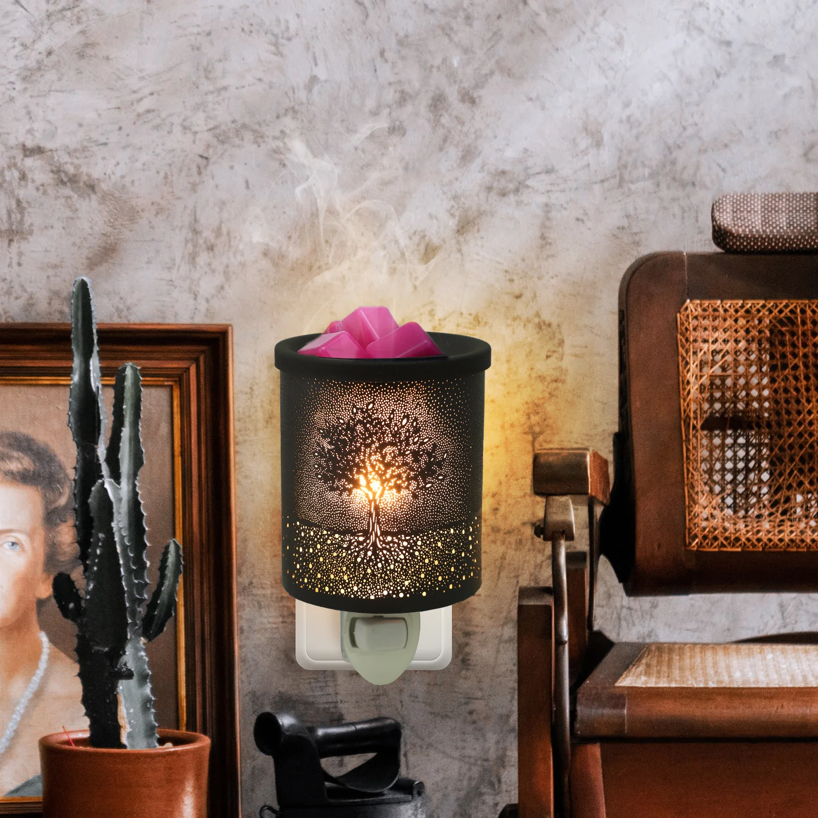 

Aromatherapy Night Light Wax Melt Electric Warmer Burner Scented Plug Diffuser Home Office Bedroom Living Room Gift
