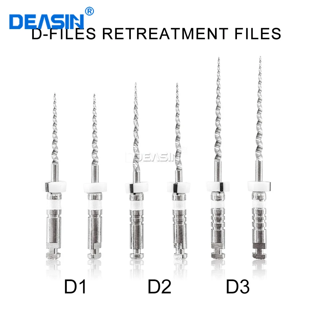 DEASIN Dental Retreatment Engine Root Canal NiTi File D1-D3 Remove Filling Material Before Canal Re-shaping 6pcs/Box
