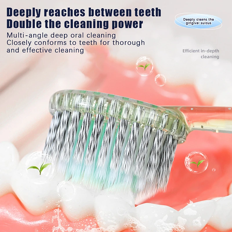 

2/4 Pcs Extra-long Brush Head Antibacterial Soft Bristle Toothbrush With Non-slip Handle And Suction Cup Base Upright Design