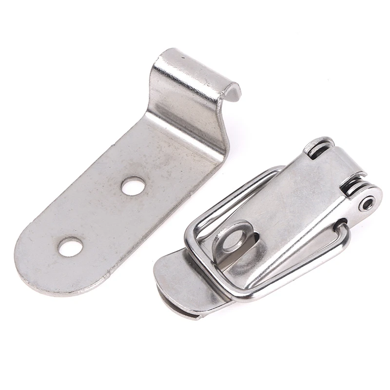 B*1PCS Stainless Steel 304 Toolbox Locking Latch Hasps Metal Toggle Catch Clasp Box Loaded Hinges Furniture Hardware Accessories