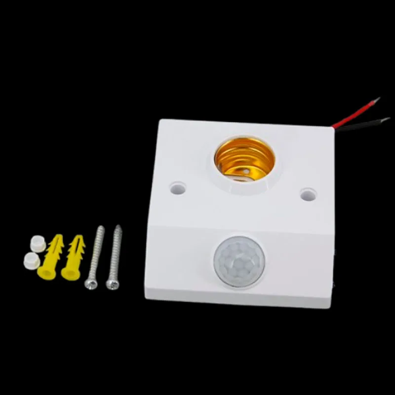 AC 110-240V E27 Base LED Lamp Holder Automatic Human Body Infrared IR Sensor LED Bulb Light PIR Motion k5