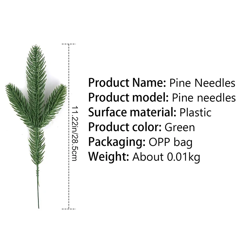 24 Pcs Faux Plants Christmas Tree Decoration Pine Tree Branches Three Forks Three Dimensional Double Sided Pine Needle Branches