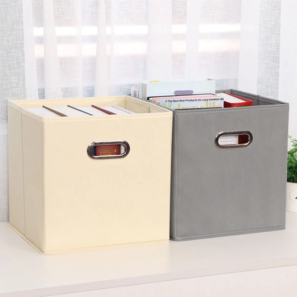 Fabric Cloth Storage Box for Book Clothes Toys Sundries Storage Foldable Closet Drawer Storage Organizer Bins Basket