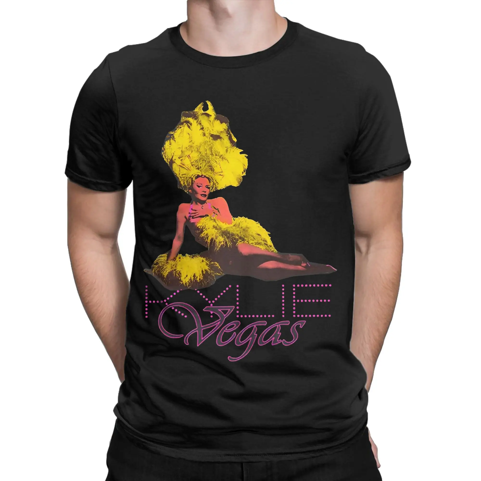 كايلي مينوغ جولة تي شيرت الرجال خمر القطن تي شيرت الياقة المستديرة قصيرة الأكمام تي شيرت ملابس الصيف