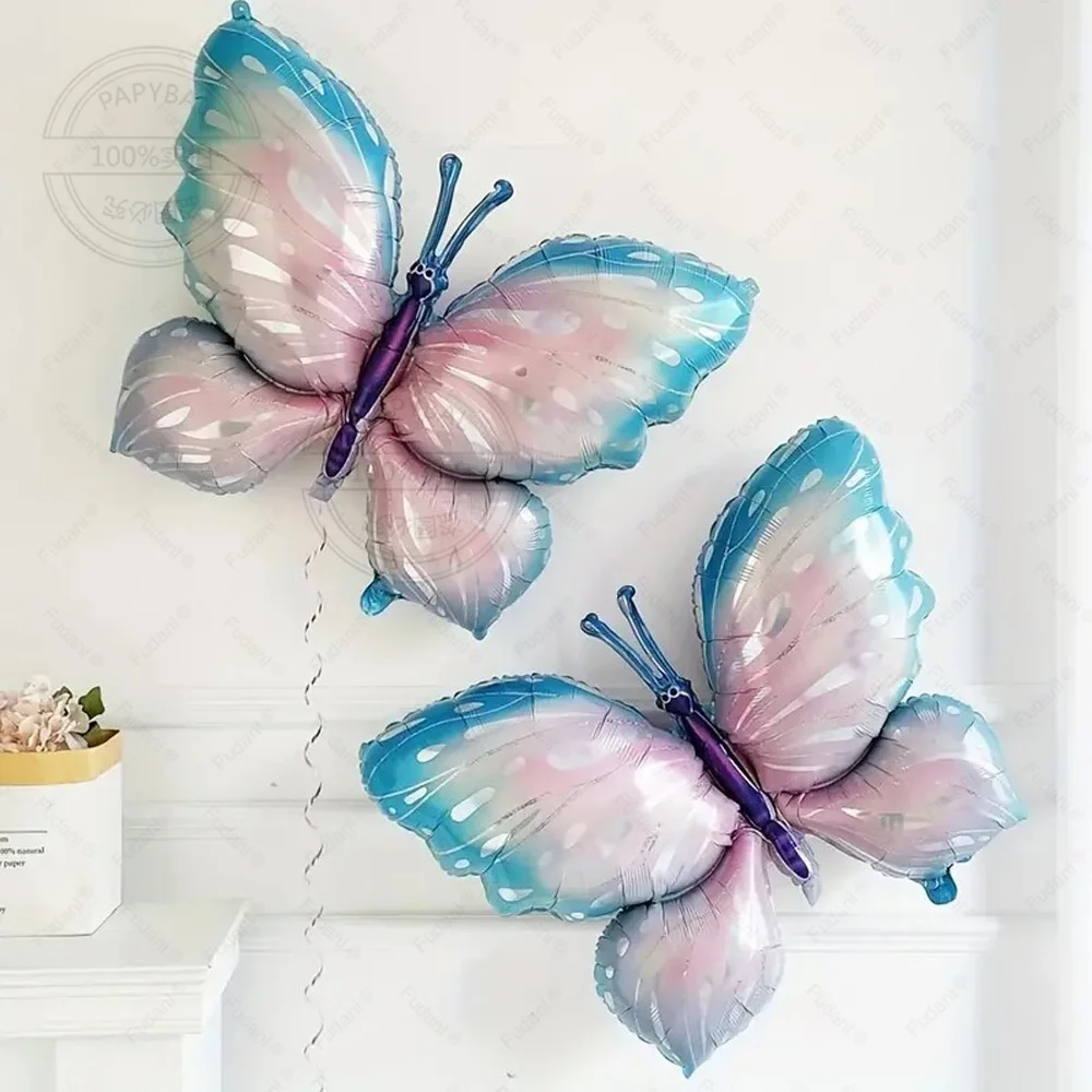 37pcs 3D Butterfly Theme Purple Number 1-9st Girl Birthday Party Decor Wedding Baby Shower Decoration Supplies