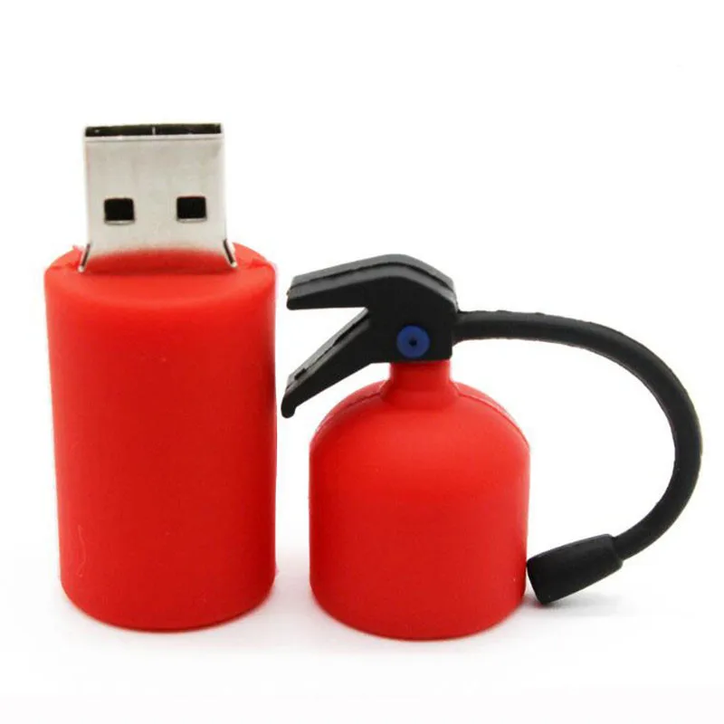 JASTER 만화 소화기 USB 2.0 플래시 드라이브, 128GB, 귀여운 실리콘 메모리 스틱, 64GB, 어린이 선물 펜 드라이브, 32GB, 8GB 