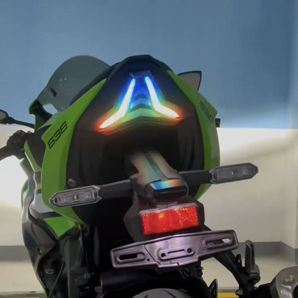 For KAWASAKI ZX-6R ZX10R ZX4RR/R ZX25R adjustable short-tail  Bluetooth LEDtaillight seven-color turn signal