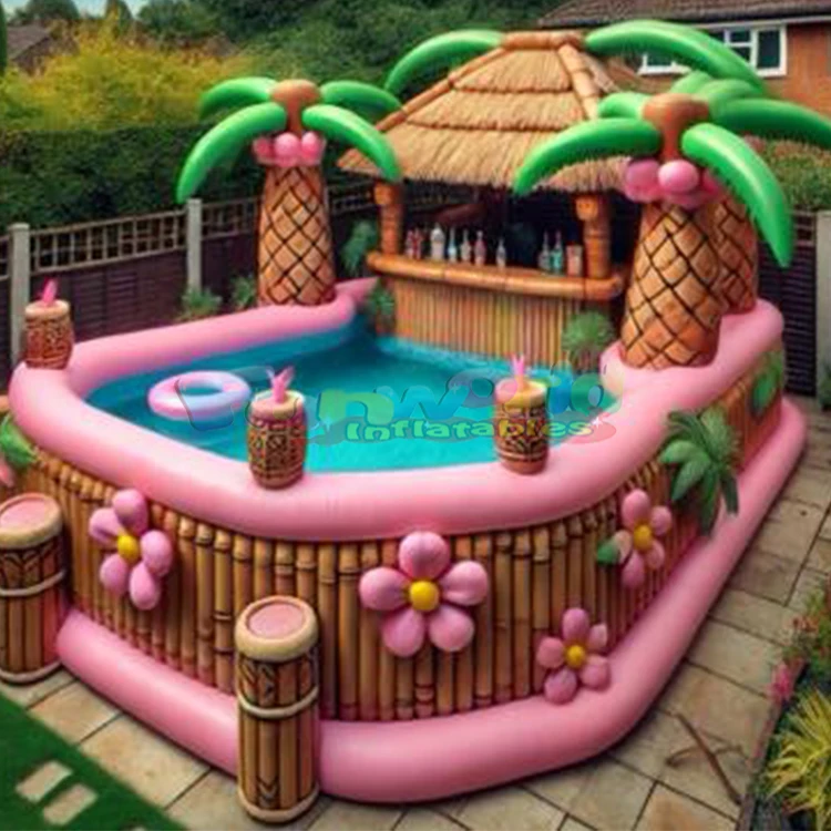 Popular inflatable outdoor water blow up bar pools party event backyard inflatable swimming pool bars