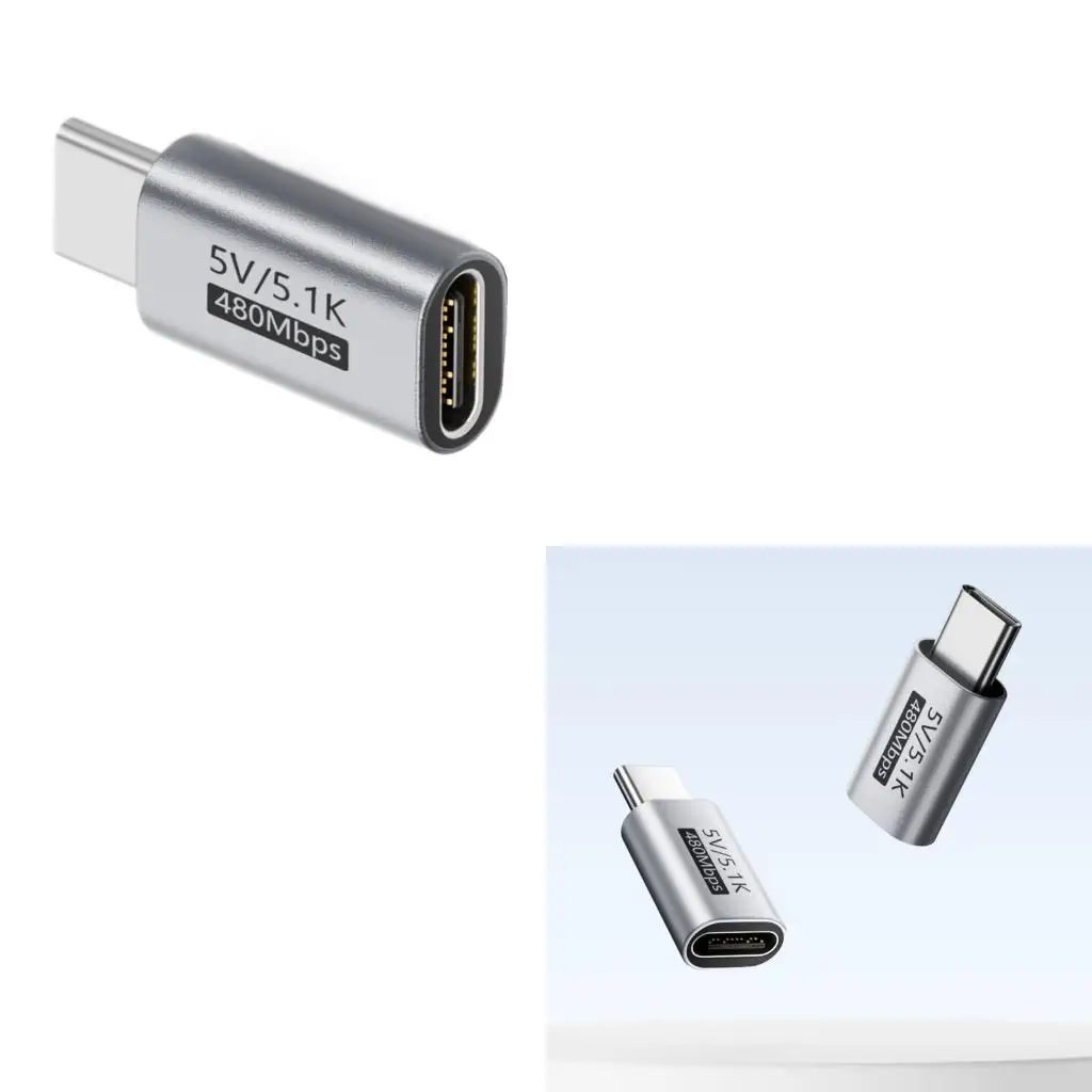 1Pc 5V 5.1K Resistors USB C Adapters Type-c Male To Female Chargers Adapters For Shaver Headphone Fan Charging