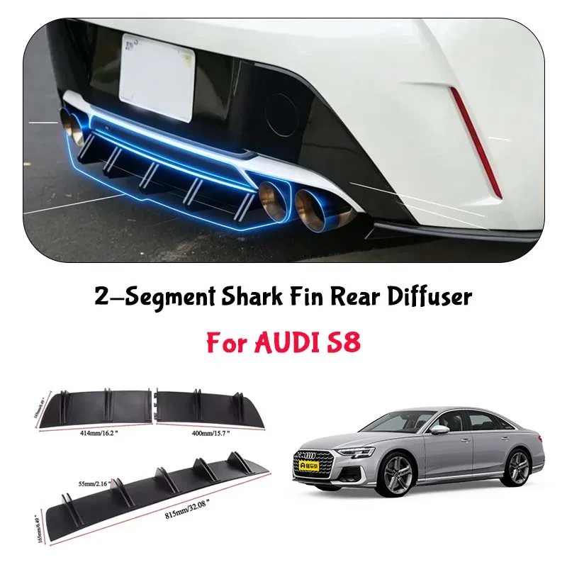 For AUDI S8 Shark Fin Rear Diffuser Split Chassis Spoiler Auto Aerodynamic Parts Aerodynamic Modification