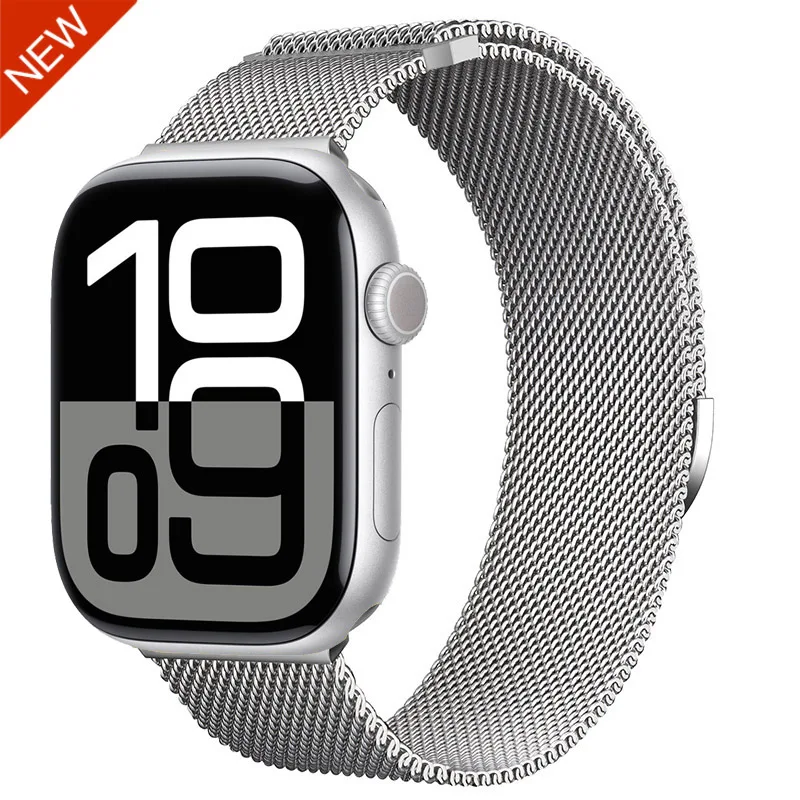 Cinta milanesa para apple relógio 44mm 40mm 45mm 41mm 46mm 42mm 38 49mm Metal Série Iwatch Série 10 Ultra 9 8 7 6 5 4 3 SE banda
