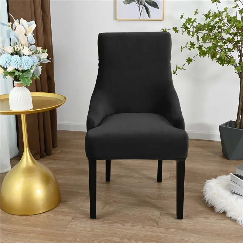 Velvet Sloping Chair Cover High Back Armchair Cover Accent Dining Chair Covers Sillas De Comedor Slipcover Office Home Party