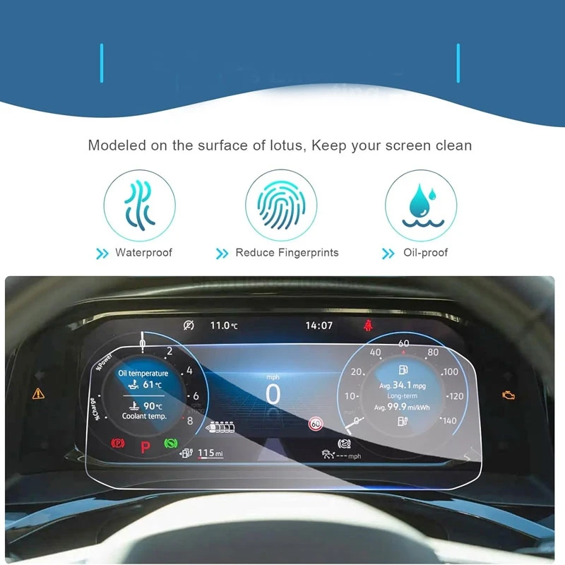 Tempered Glasses for Volkswagen Multivan T7 2022-2024 10.25 Inch Digital Cockpit Instrument Protective VW Multivan Accessories