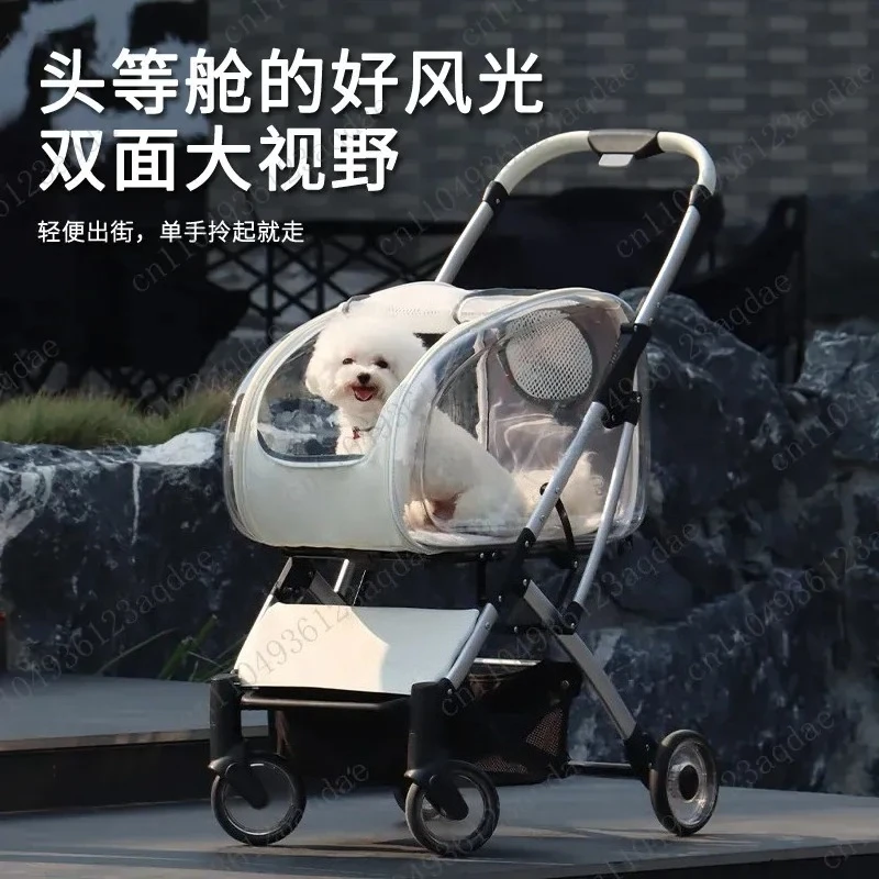 Transparent Pet Cart Cat Out Portable Cart Can Be Separated Walking Cat Walking Dog Trolley