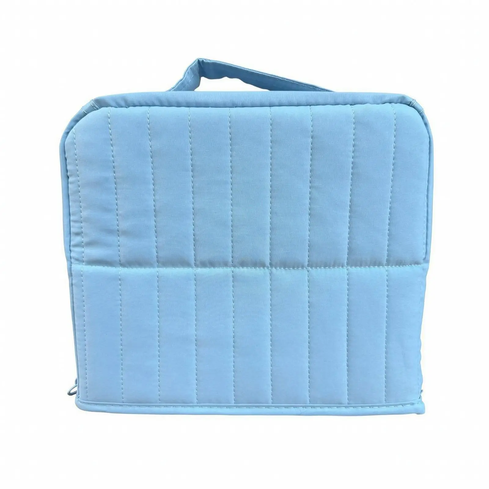 Vertical Makeup Pouch Organizer Nylon Quilted Cosmetic Bag with Mesh Pockets Adjustable Dividers for Storage